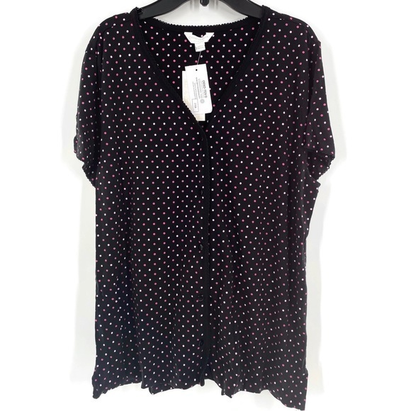 New w/tags, Macy's Charter Club Intimates 100%Cotton button up V-Neck Pjs top - Picture 1 of 3